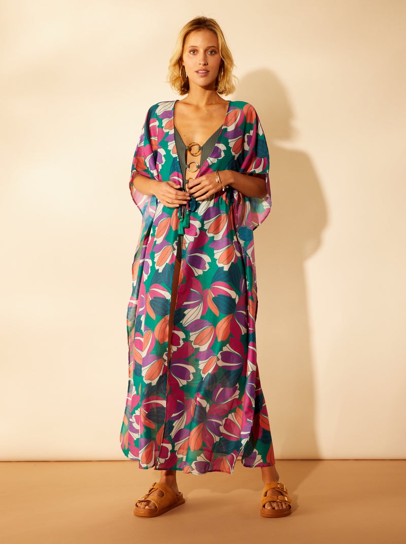 Robe de plage longue imprimée Vert rose - Kiabi