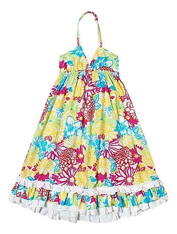 Robe de Plage Longue Jersey Fleuri EUGENIE - La Faute à Voltaire