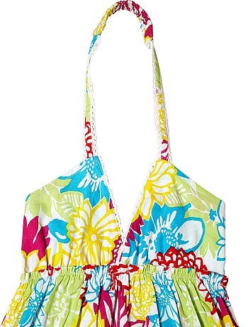 Robe de Plage Longue Jersey Fleuri EUGENIE - La Faute à Voltaire