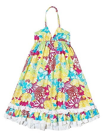 Robe de Plage Longue Jersey Fleuri EUGENIE - La Faute à Voltaire