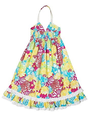 Robe de Plage Longue Jersey Fleuri EUGENIE - La Faute à Voltaire