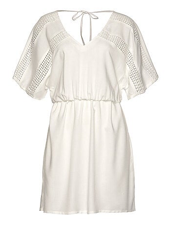 Robe de plage manches courtes Crochet