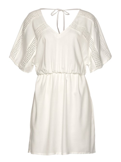 Robe de plage manches courtes Crochet - Kiabi
