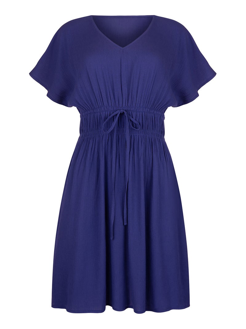 Robe de plage manches courtes KARPATHOS Bleu - Kiabi