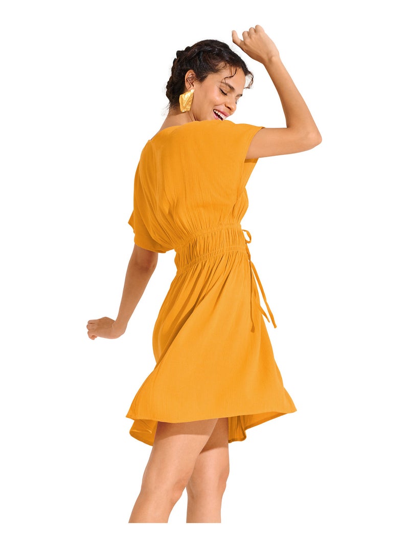 Robe de plage manches courtes KARPATHOS Jaune - Kiabi