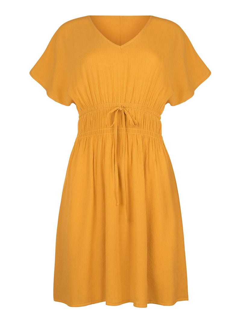 Robe de plage manches courtes KARPATHOS Jaune - Kiabi