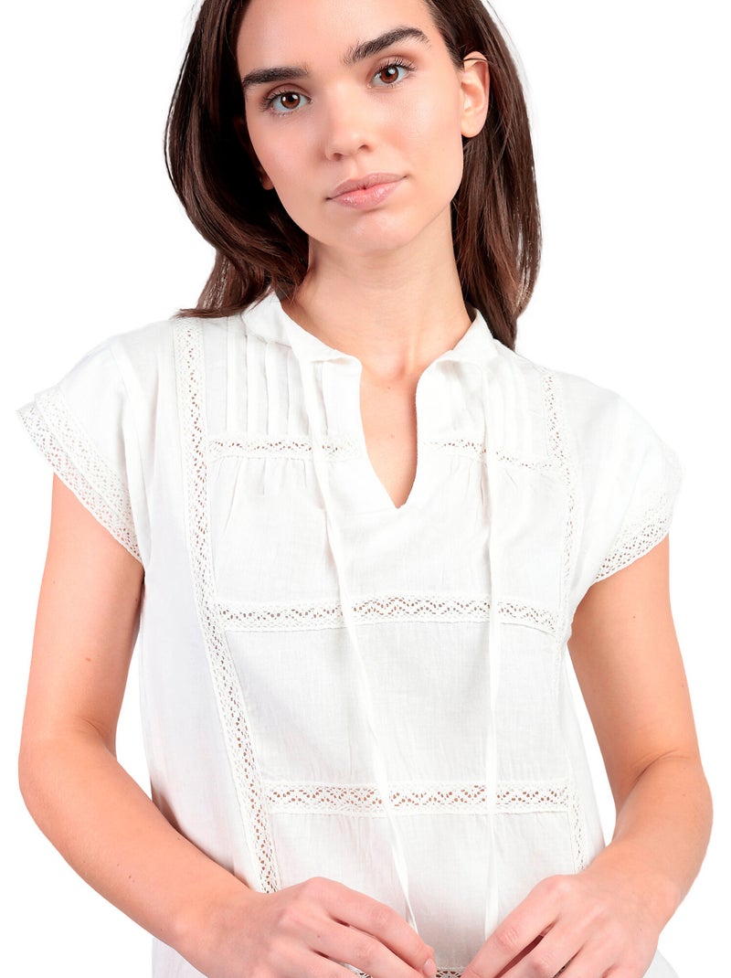 Robe de plage manches courtes Milos Blanc - Kiabi