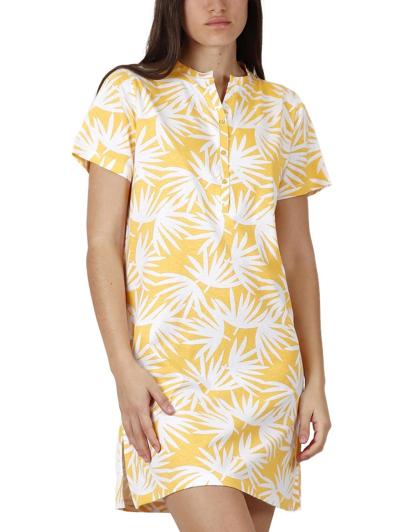 Robe de plage manches courtes Palm Spring Jaune - Kiabi