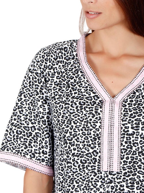 Robe de plage manches courtes Pink Flowers - Kiabi