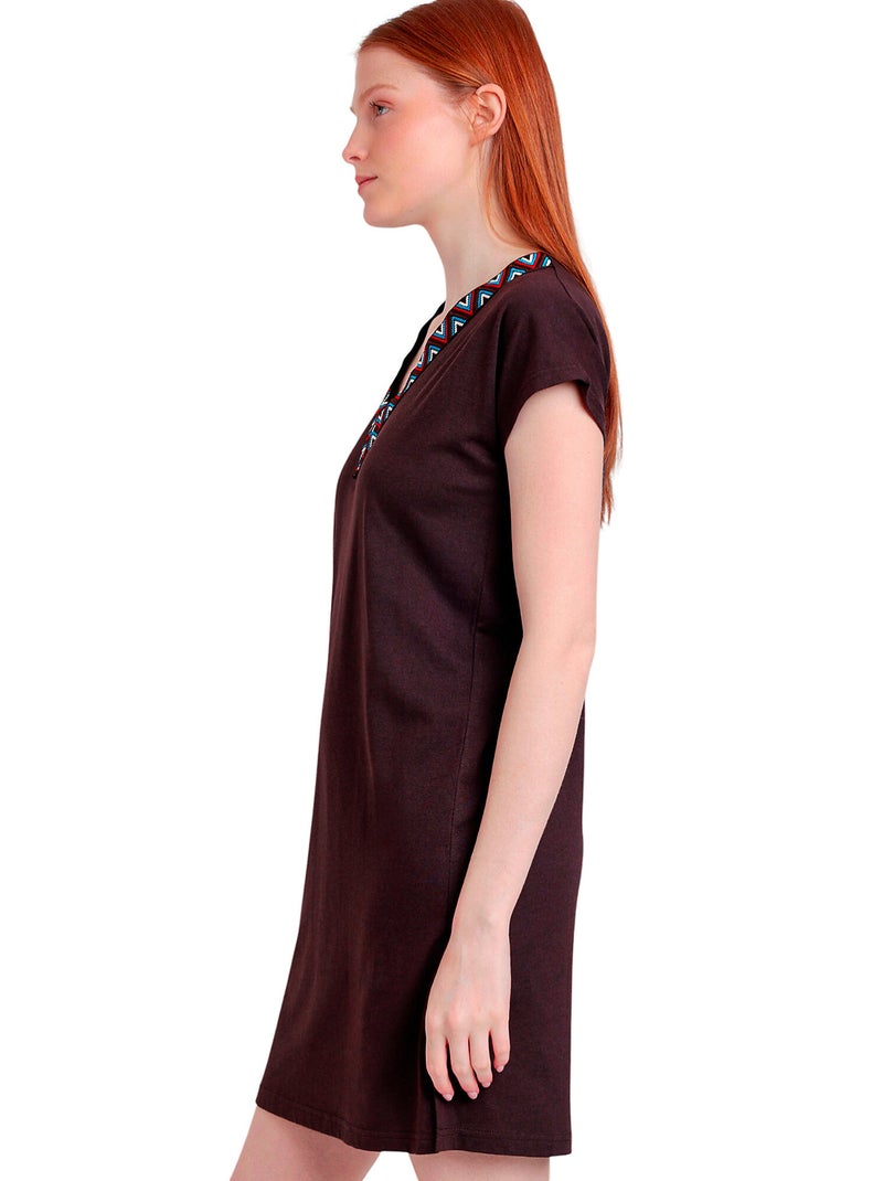 Robe de plage manches courtes Sailor Club Marron chocolat - Kiabi