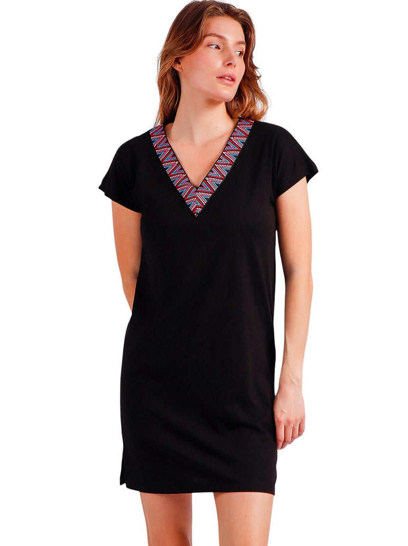 Robe de plage manches courtes Sailor Club Noir - Kiabi