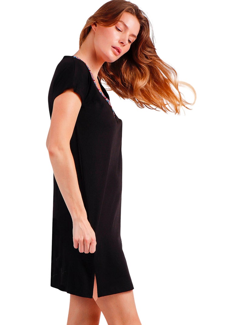 Robe de plage manches courtes Sailor Club Noir - Kiabi