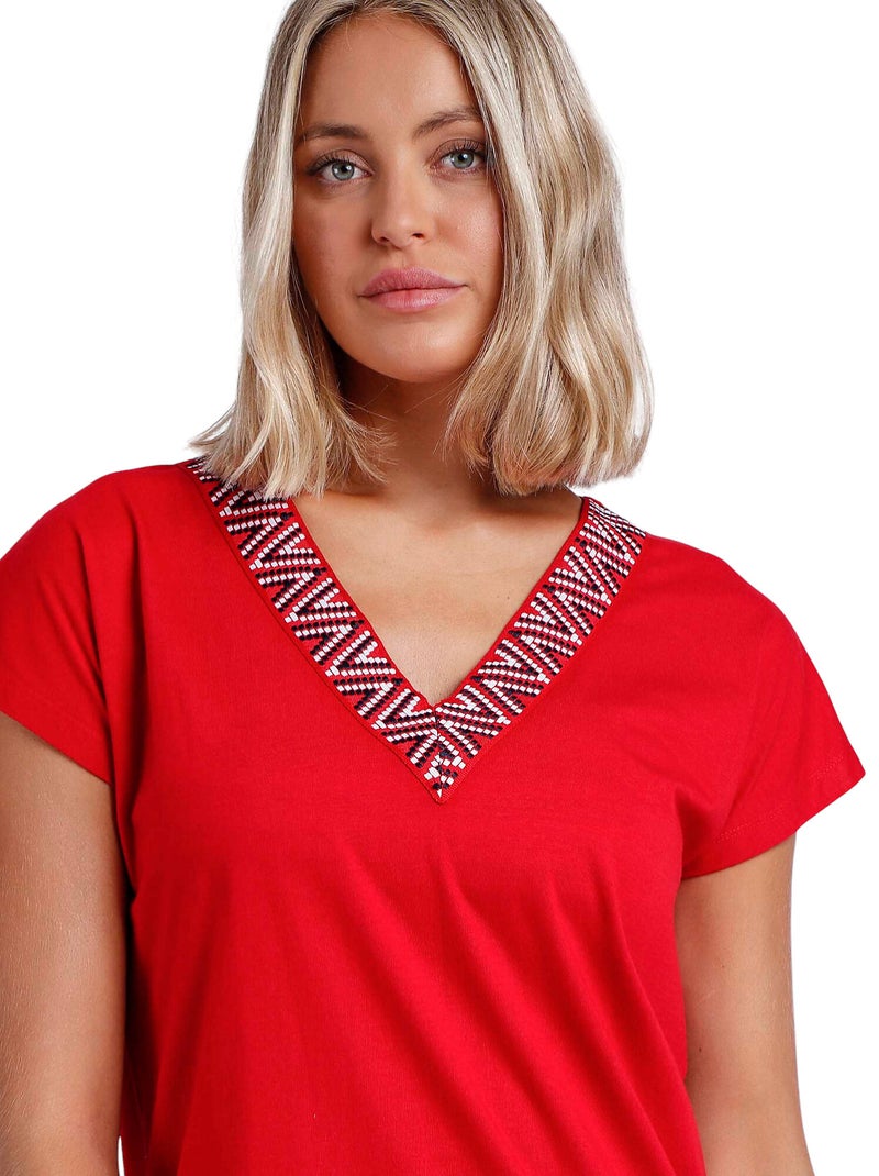 Robe de plage manches courtes Sailor Club Rouge - Kiabi