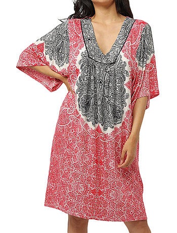 Robe de plage manches trois-quarts Beach Paisley