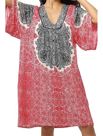 Robe de plage manches trois-quarts Beach Paisley