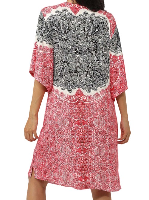 Robe de plage manches trois-quarts Beach Paisley - Kiabi