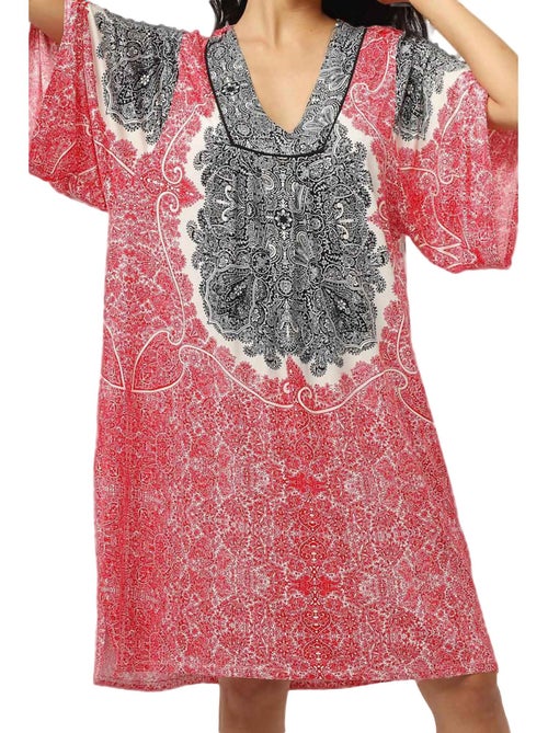 Robe de plage manches trois-quarts Beach Paisley - Kiabi