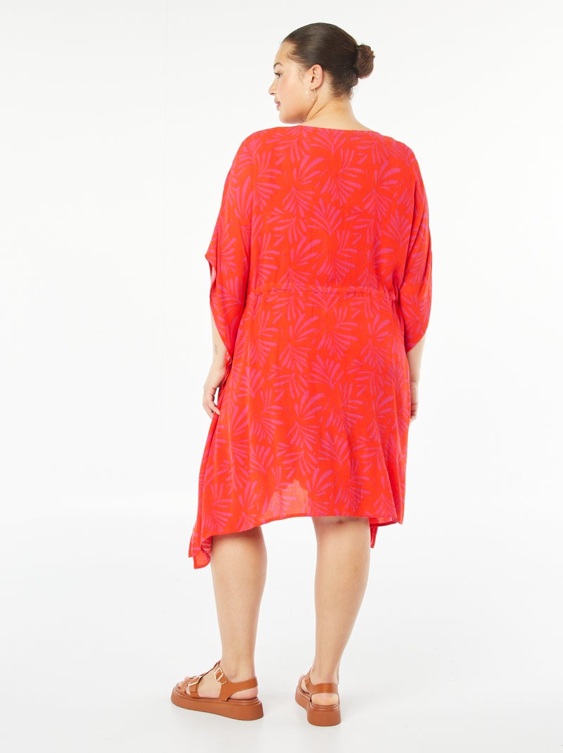 Robe de plage ouverte et imprimée Rose/orange - Kiabi