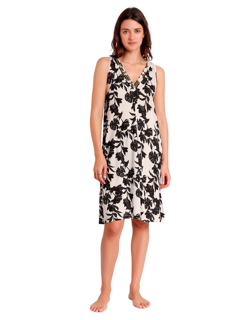 Robe de plage sans manches Waves Blanc - Kiabi
