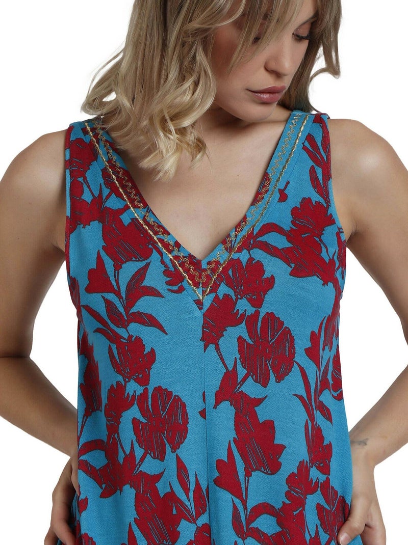 Robe de plage sans manches Waves Bleu turquoise - Kiabi