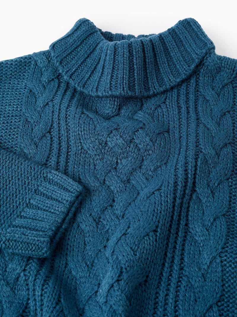 Robe de punto, efeito entranzado ART ATTACK Bleu foncé - Kiabi