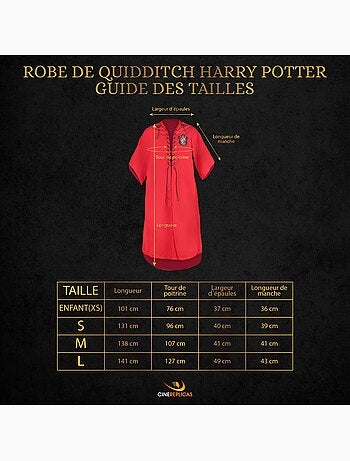 Robe de quidditch gryffondor personnalisable - harry potter