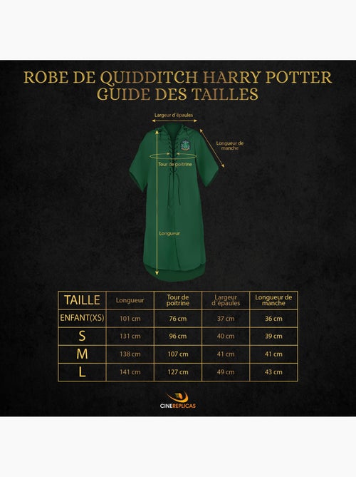 Robe de quidditch serpentard personnalisable - harry potter - Kiabi