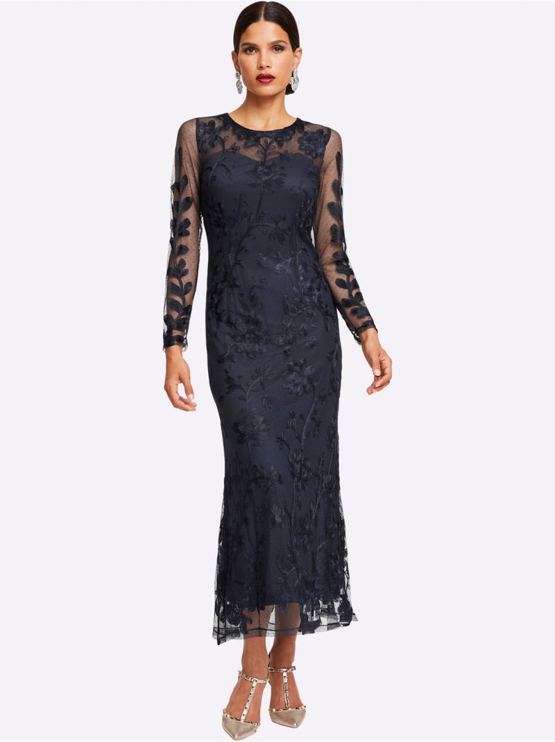 Robe de soirée - taille standard - helline Bleu marine - Kiabi