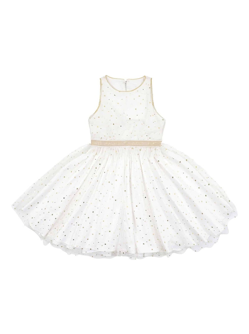 Robe de Soirée   en Tulle & Paillettes   HEPBURN - La Faute à Voltaire Blanc - Kiabi