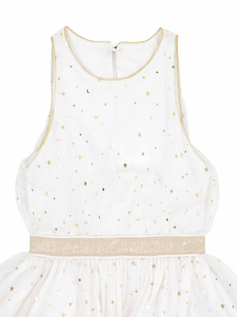 Robe de Soirée   en Tulle & Paillettes   HEPBURN - La Faute à Voltaire Blanc - Kiabi