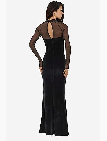 Robe de soirée moulante en velours à manches longues hiccup