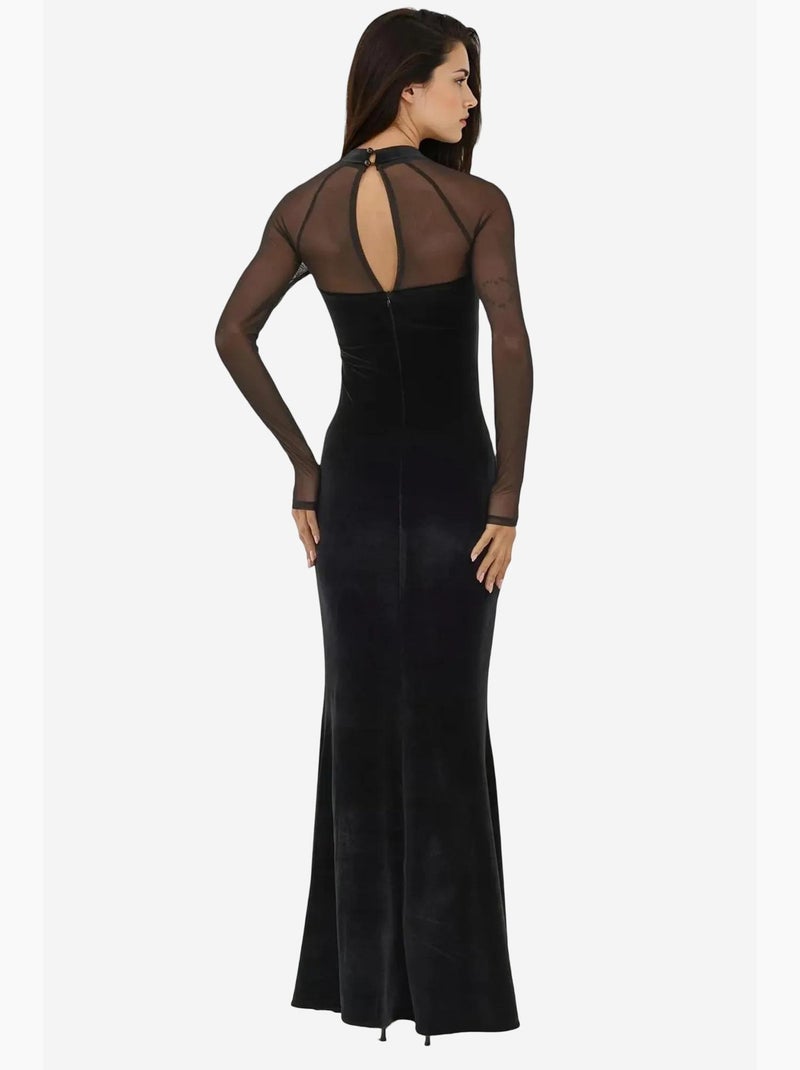 Robe de soirée moulante en velours à manches longues hiccup Noir - Kiabi