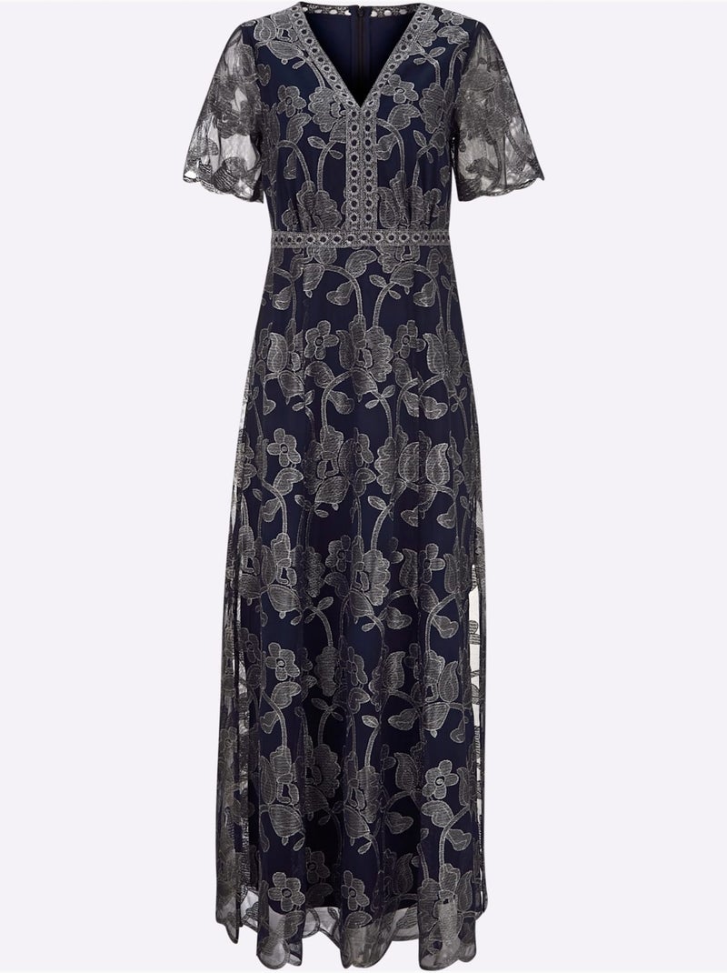 Robe de soirée qualité tissée - taille standard - helline Bleu marine - Kiabi