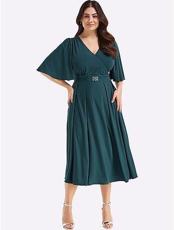 Robe de soirée superbe aspect cache-cœur - taille standard - sheego