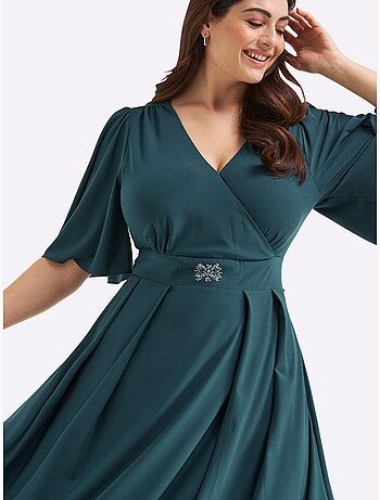 Robe de soirée superbe aspect cache-cœur - taille standard - sheego
