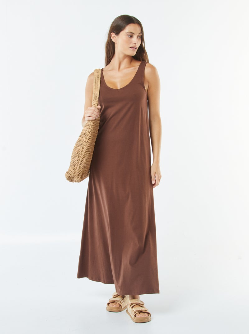 Robe débardeur longue Marron - Kiabi