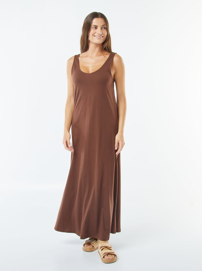 Robe débardeur longue Marron - Kiabi
