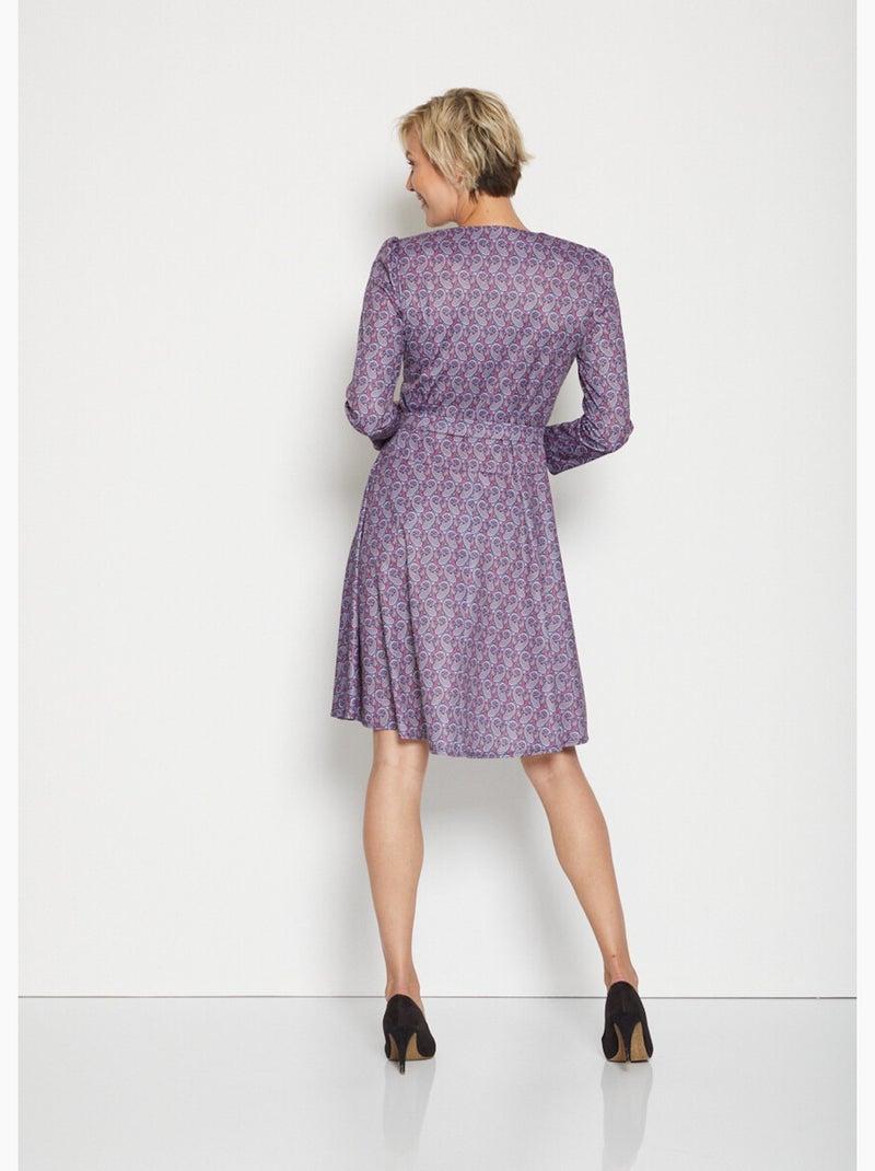 Robe décolleté croisé effet cache-coeur Bleu - Kiabi