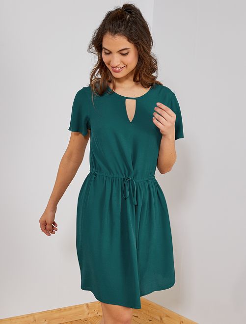 Robe décolleté devant et dos Femme - vert - Kiabi - 18,00€