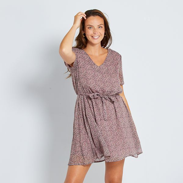Robe décolleté dos Femme - rose - Kiabi - 25,00€