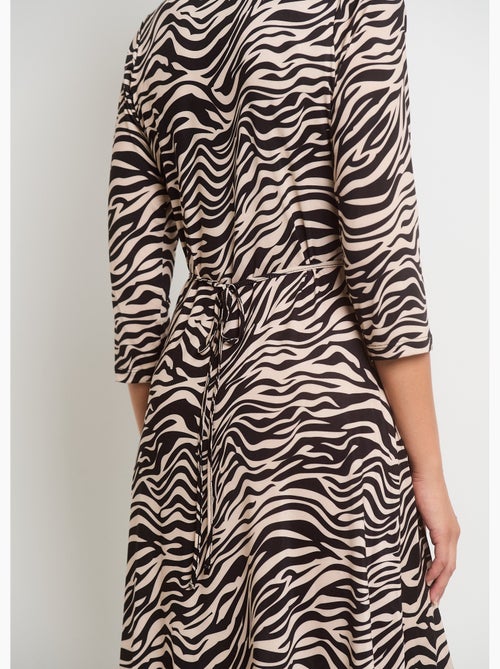 Robe décolleté plissé imprimé animalier - AFIBEL - Kiabi Robe décolleté plissé imprimé animalier - AFIBEL - Kiabi