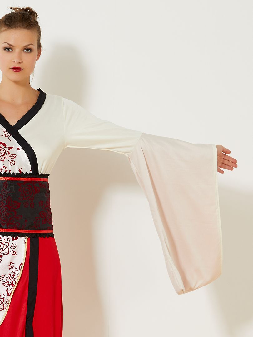 Robe déguisement esprit kimono rouge/blanc - Kiabi