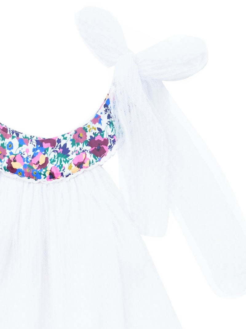 Robe Demoiselle d'Honneur   à Col Liberty   ALIZEE - La Faute à Voltaire Blanc Mauve - Kiabi
