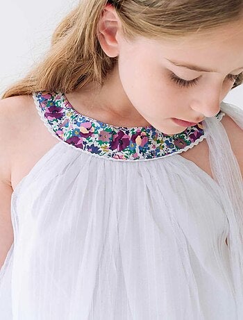 Robe Demoiselle d'Honneur Col Fleuri ALIZEE - La Faute à Voltaire