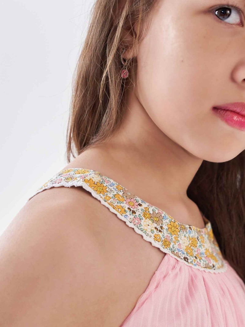 Robe Demoiselle d'Honneur   Col Fleuri   ALIZEE - La Faute à Voltaire Rose clair - Kiabi