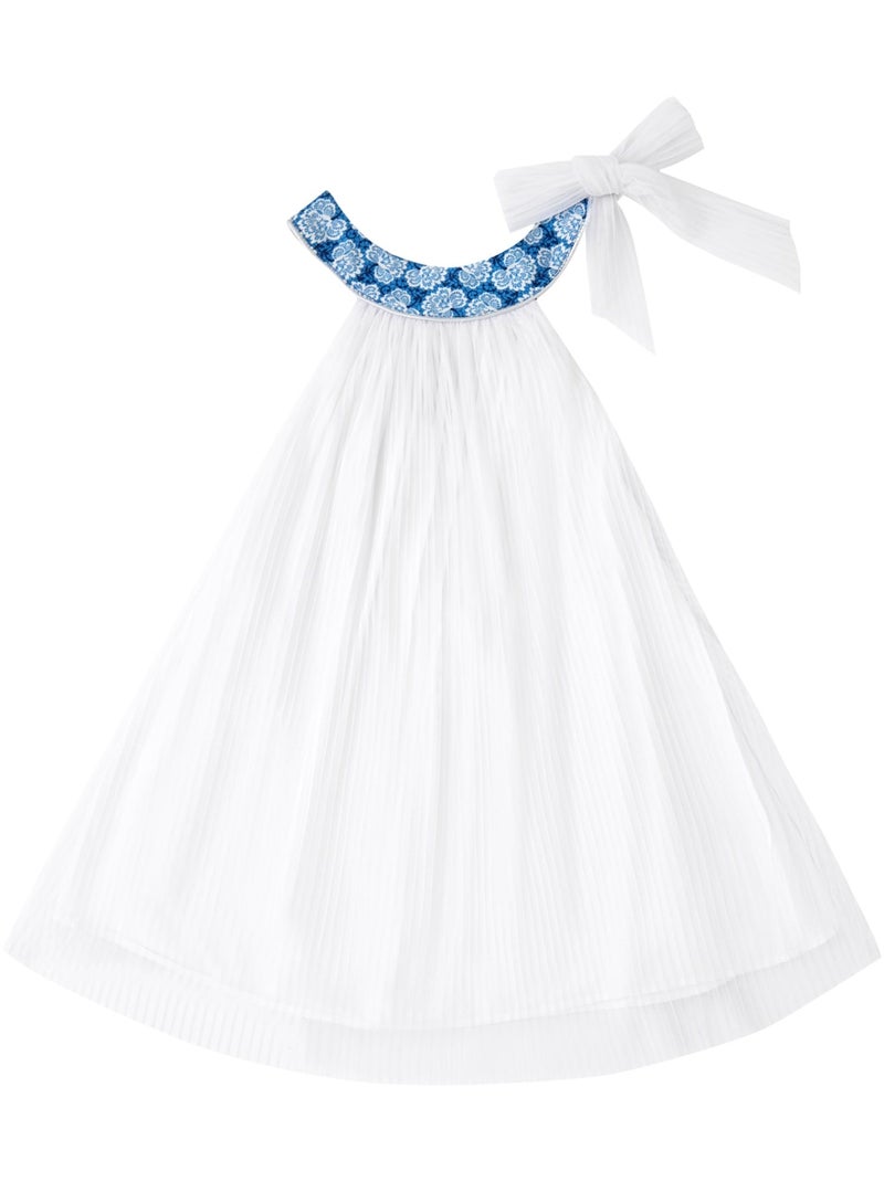 Robe Demoiselle d'Honneur  Fleurie   ALIZEE - 'LA FAUTE A VOLTAIRE' Blanc Bleu - Kiabi