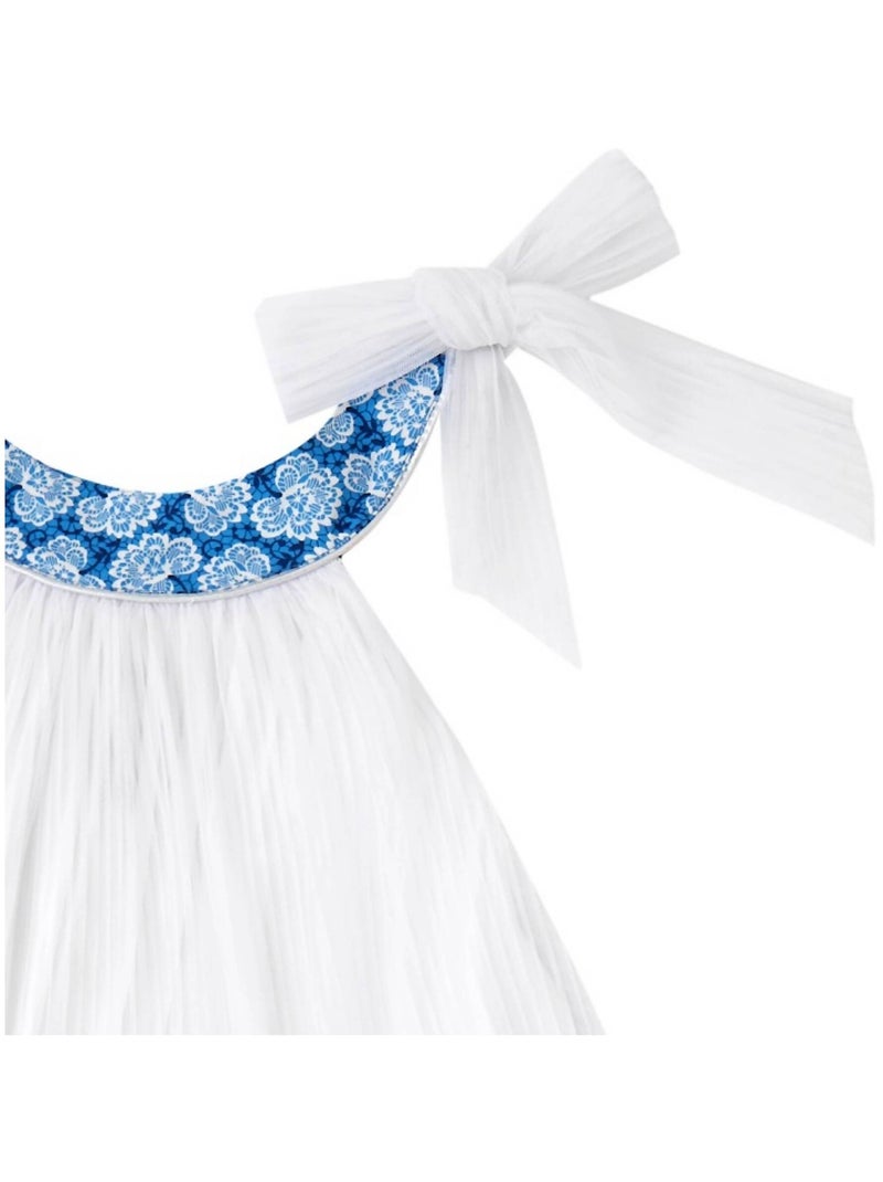 Robe Demoiselle d'Honneur  Fleurie   ALIZEE - 'LA FAUTE A VOLTAIRE' Blanc Bleu - Kiabi