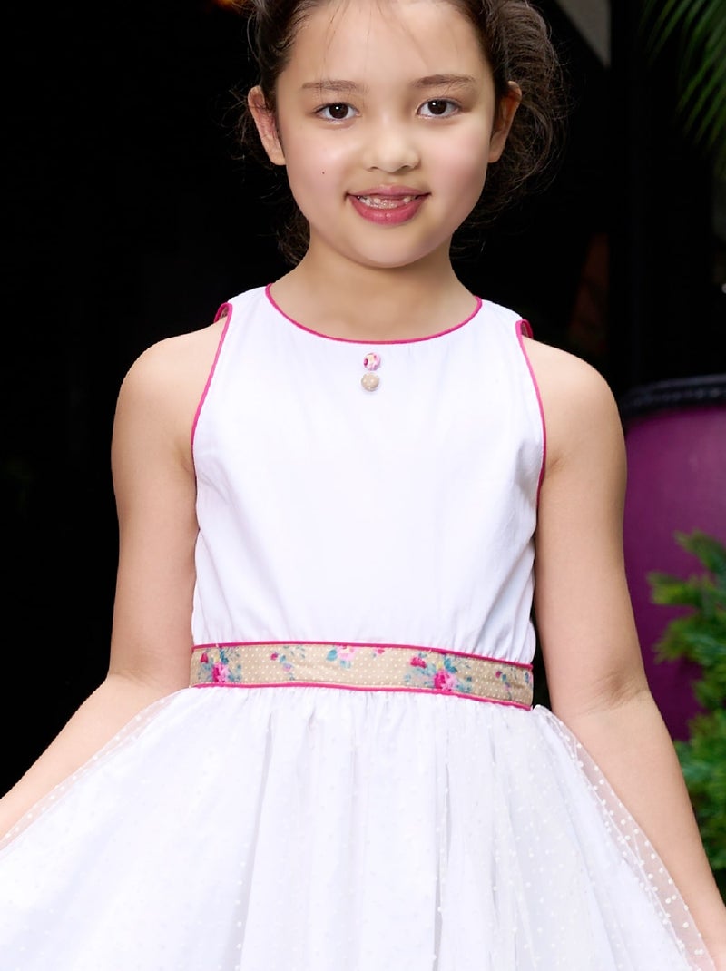 Robe Demoiselle d'Honneur    Fleurie  et   HEPBURN - La Faute à Voltaire Blanc Rose - Kiabi