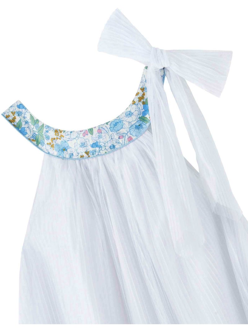 Robe Demoiselle d'Honneur   Liberty     ALIZEE - La Faute à Voltaire Blanc Bleu - Kiabi