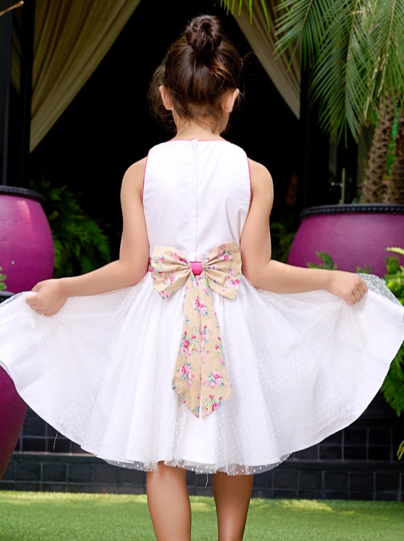 Robe Demoiselle d'Honneur   Liberty  et   HEPBURN - La Faute à Voltaire Blanc Rose - Kiabi